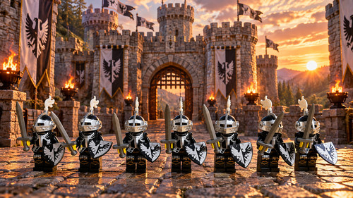 Medieval minifigure black - 7,