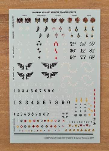 Knight armiger transfer sheet - knight,
