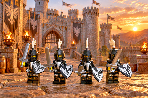 Medieval minifigure black - 4,